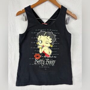 Betty Boop sleeveless tank top fits like size medium, no tags. Black with print